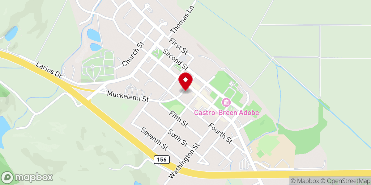Map showing location of Glad Tidings Church