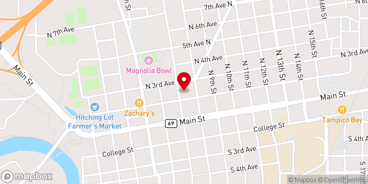 Map showing location of Revive Church