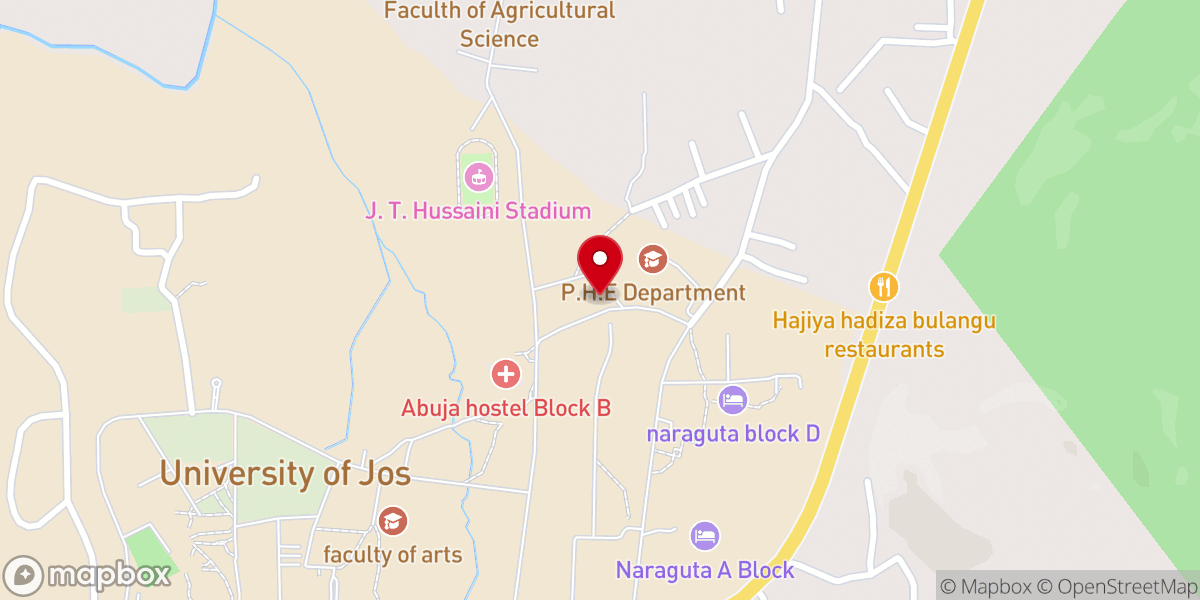 Map showing location of Calvary Baptist Church Naraguta, Jos
