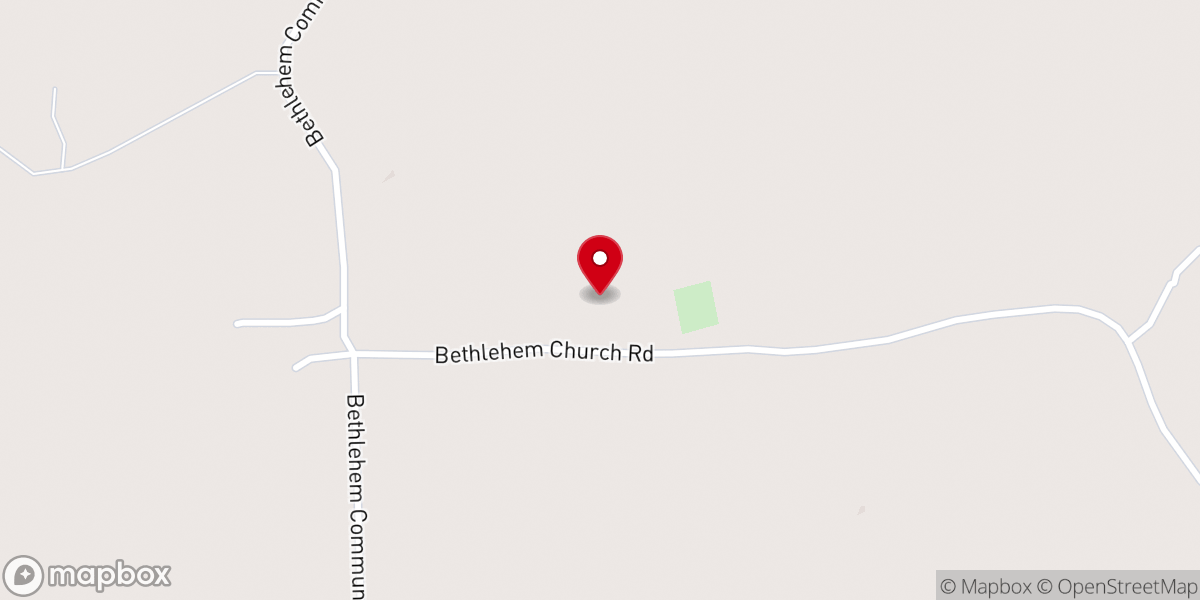 Map showing location of Bethlehem United Methodist Church