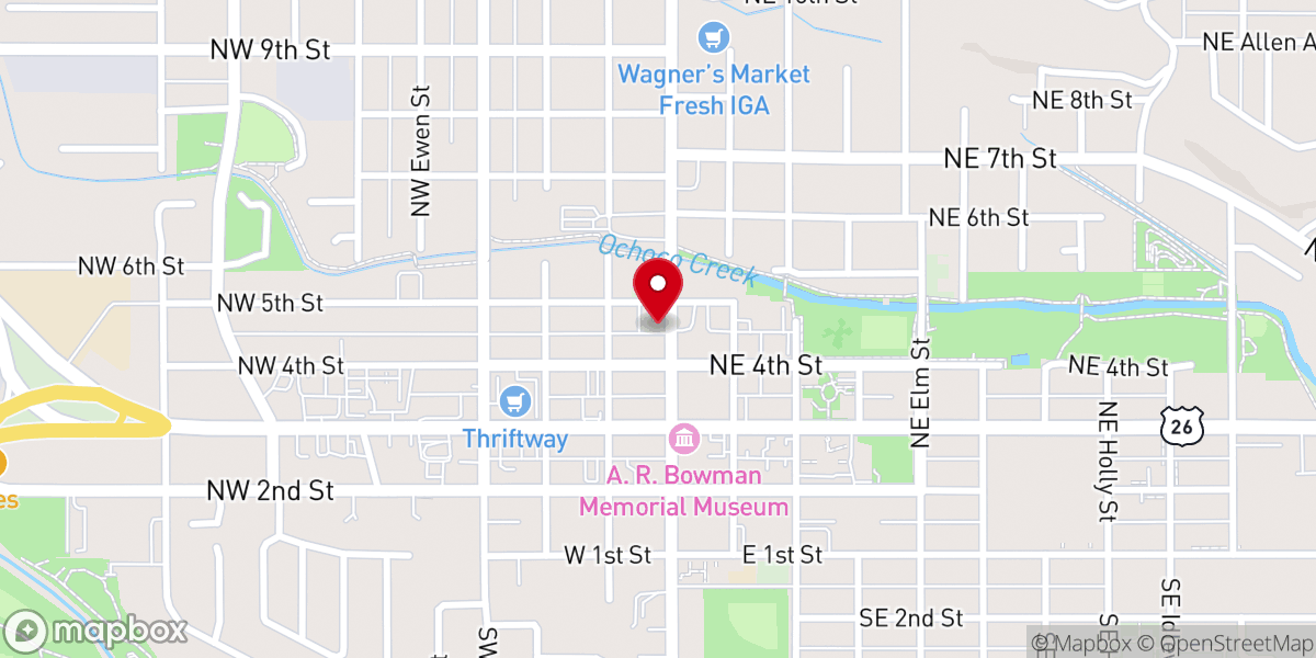 Map showing location of Church on Main Street