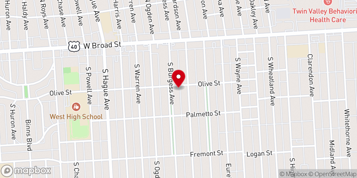 Map showing location of New Beginnings Church