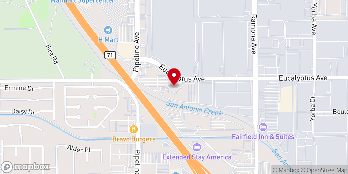 Map showing location of Calvary Chapel Chino Hills