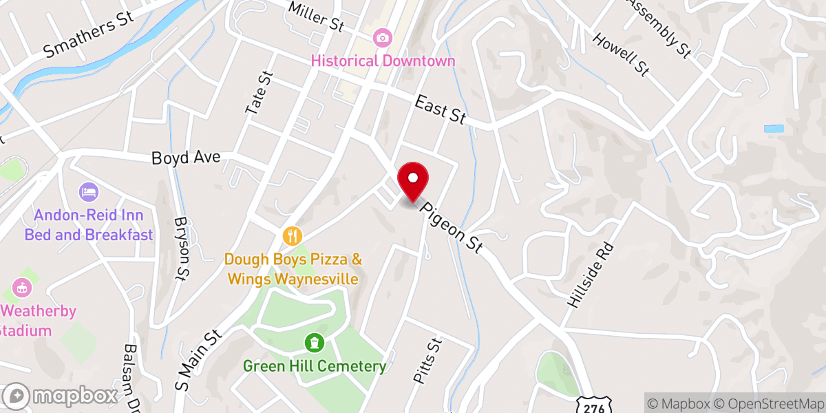 Map showing location of Covenant Presbyterian Church