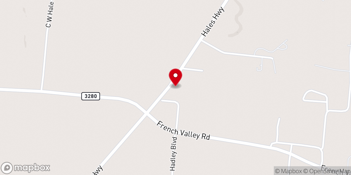 Map showing location of French Valley United Methodist Church