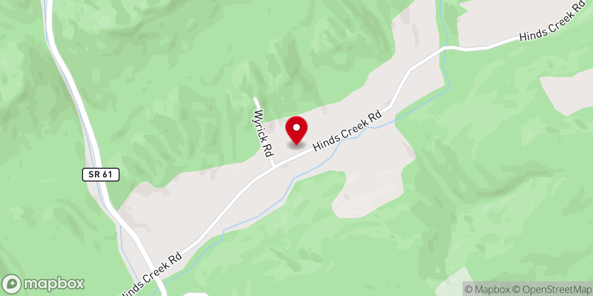 Map showing location of Hines Creek Baptist Church