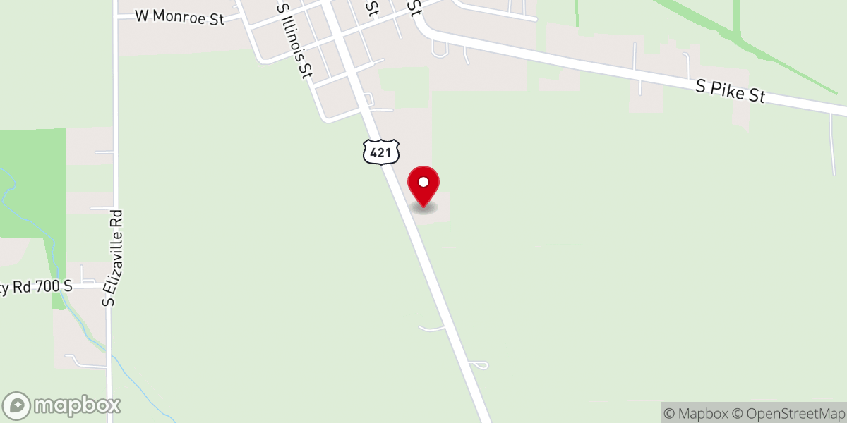 Map showing location of Assembly of God Church