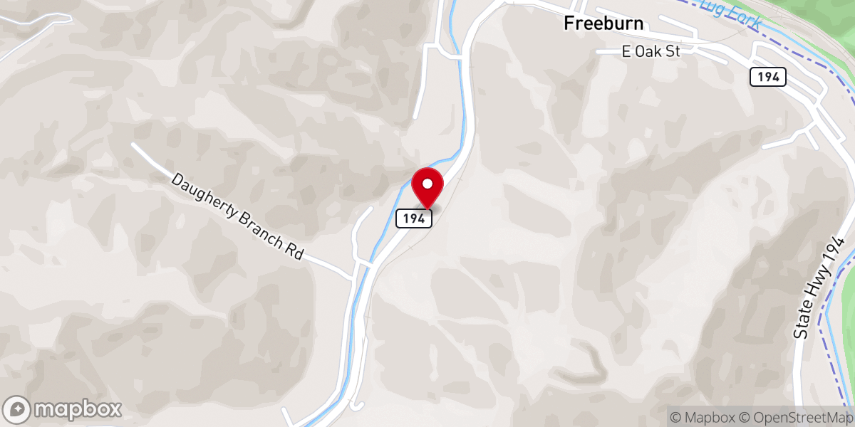Map showing location of Freeburn Church of God