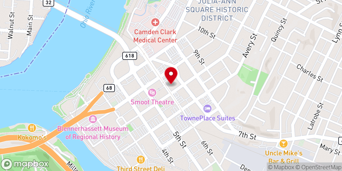 Map showing location of Catholic Charities West Virginia