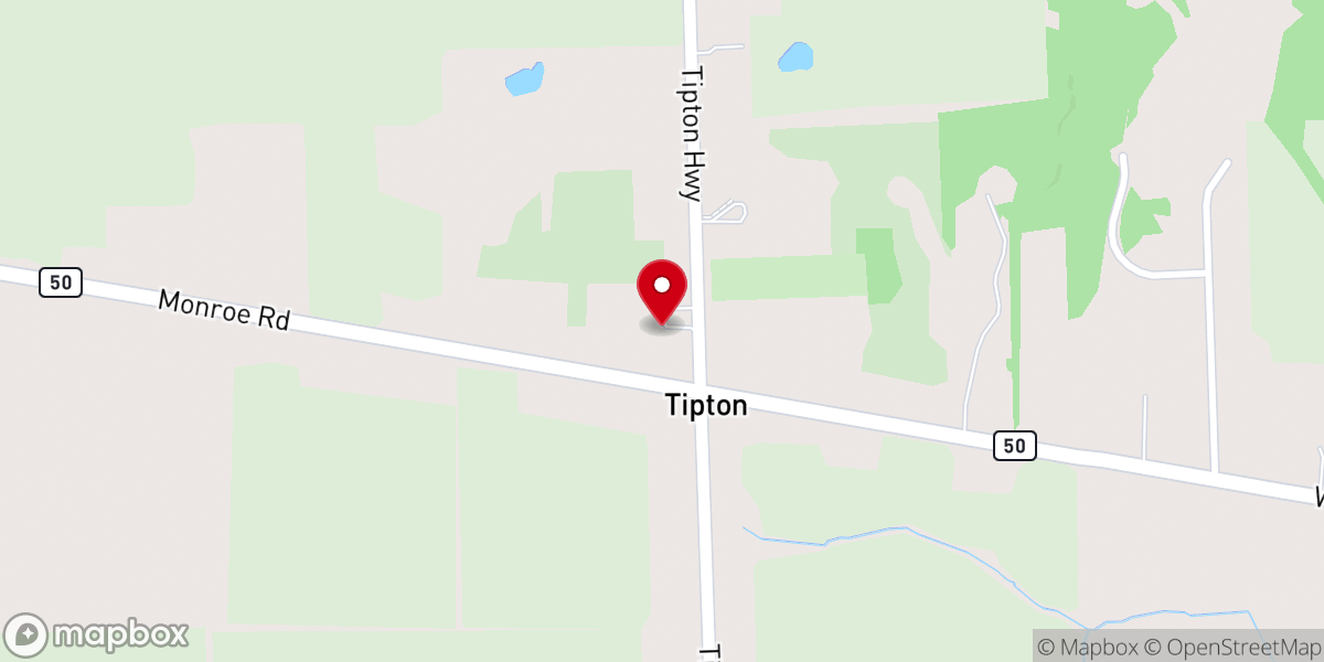 Map showing location of Tipton Community Church-God's Helping Hands - Soup Kitchen-Food Pantry