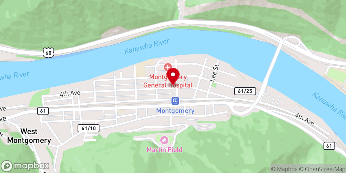 Map showing location of Montgomery Presbyterian Church