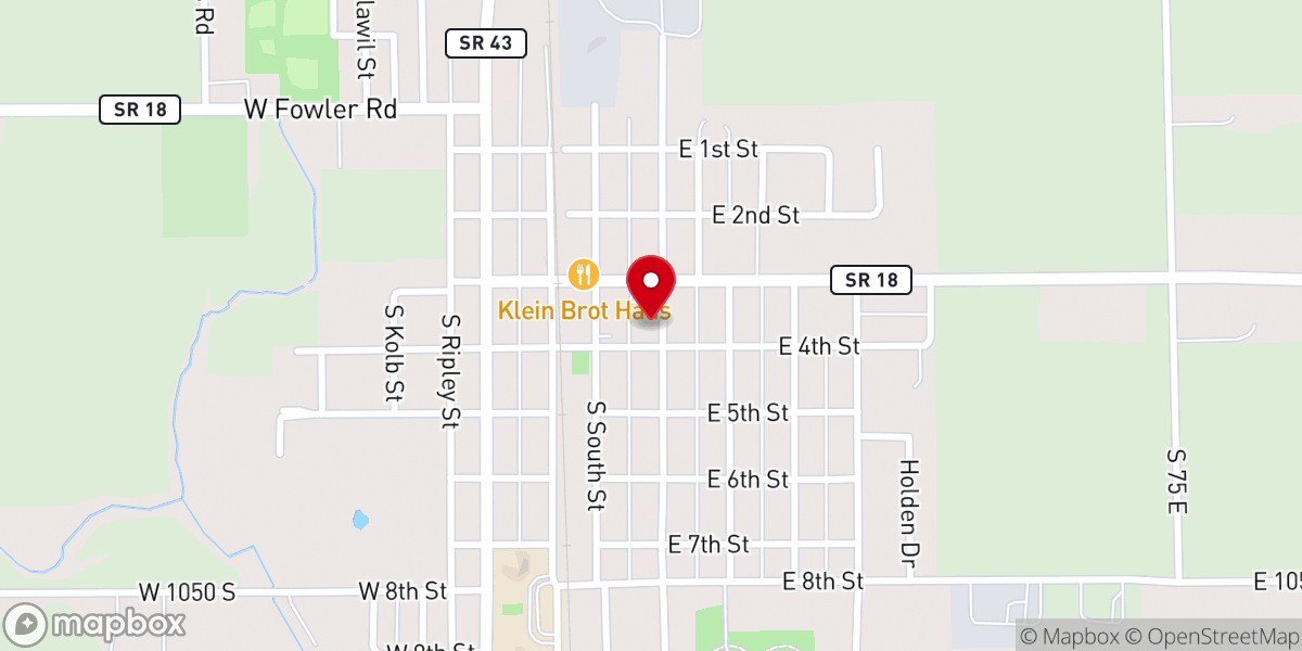 Map showing location of United Methodist Church