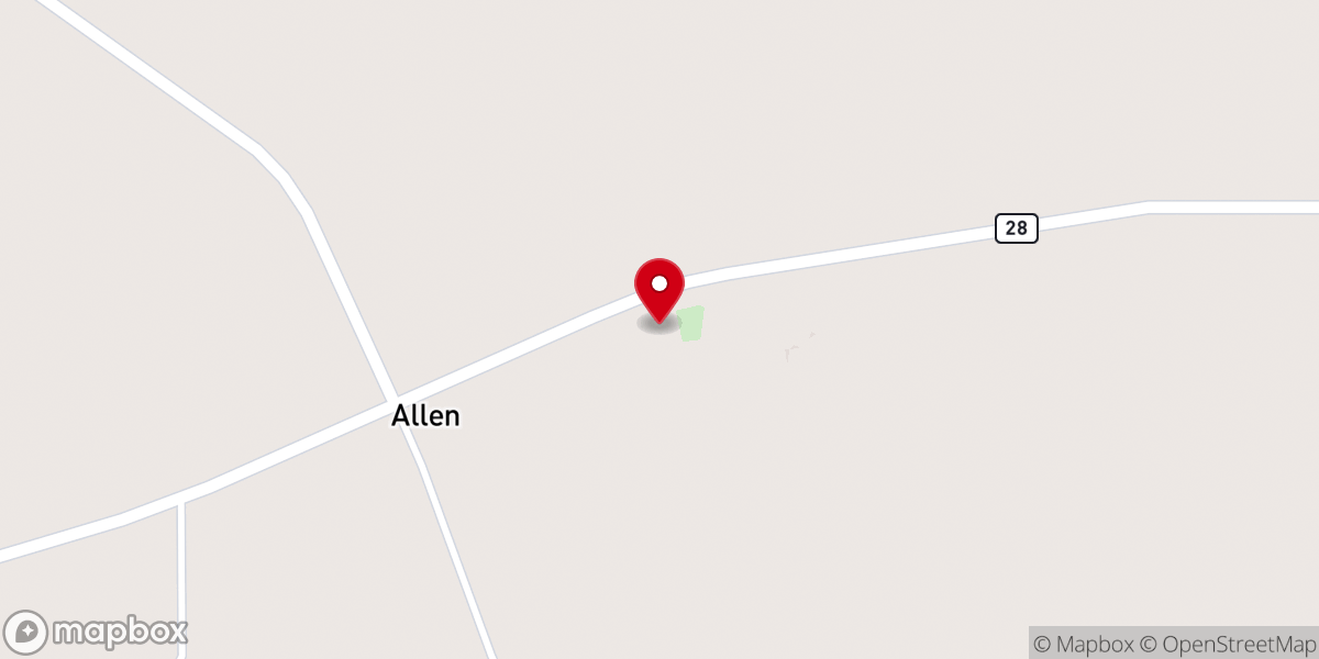 Map showing location of New Providence Baptist Church