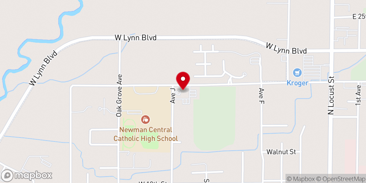 Map showing location of Sacred Heart Catholic Church