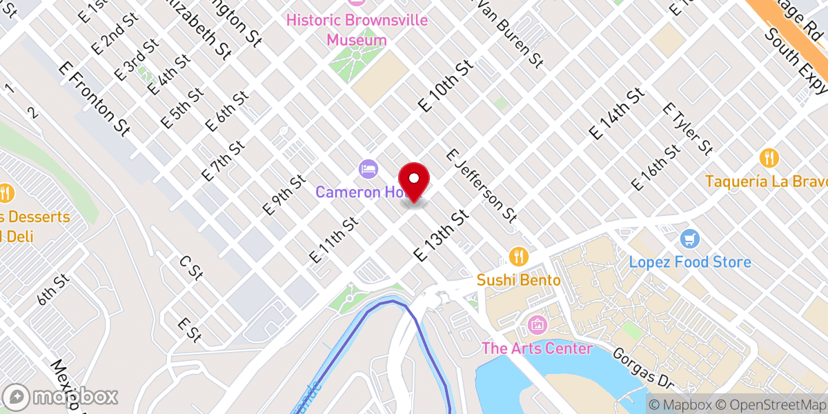 Map showing location of Korean Church of Brownsville