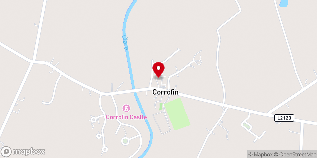 Map showing location of St Colman's Church