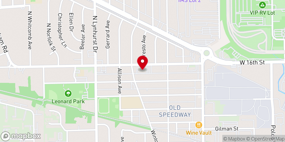 Map showing location of Speedway United Methodist Church