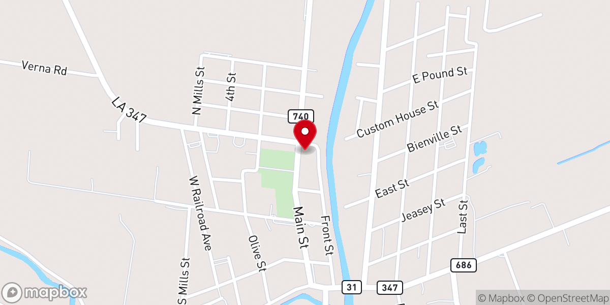 Map showing location of Etouffee Festival