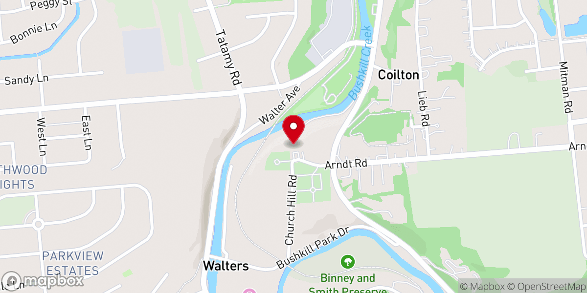 Map showing location of Arndt's Lutheran Church