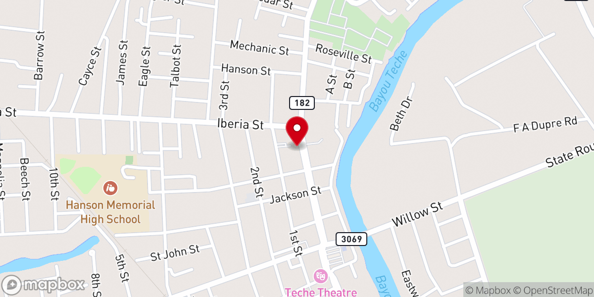 Map showing location of Asbury United Methodist Church