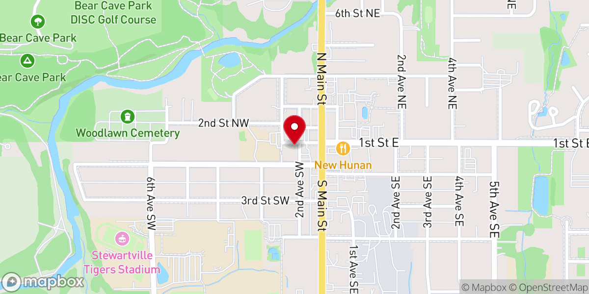 Map showing location of Stewartville Assembly Of God