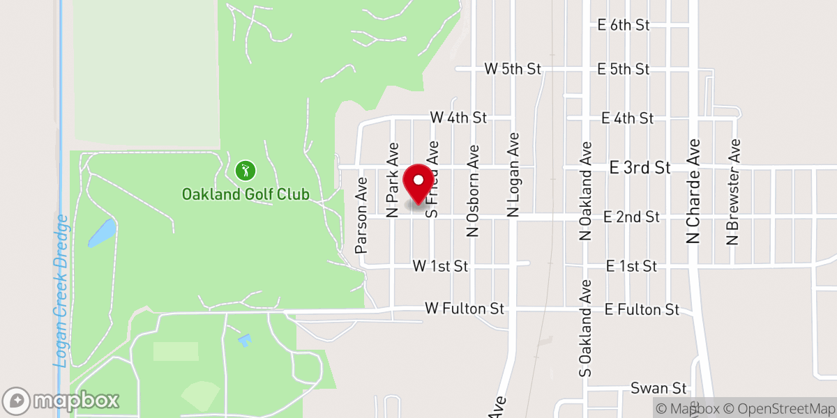 Map showing location of First Baptist Church