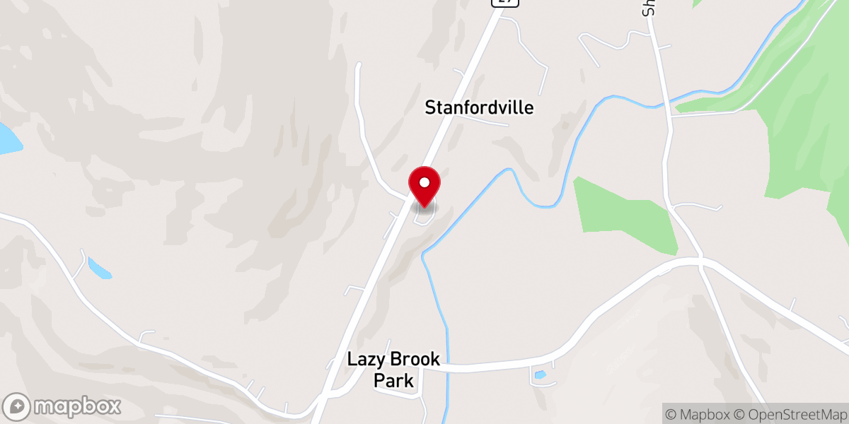 Map showing location of Stanfordville Baptist Church