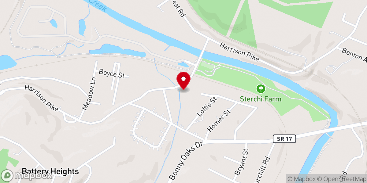 Map showing location of Kingspoint Baptist Church