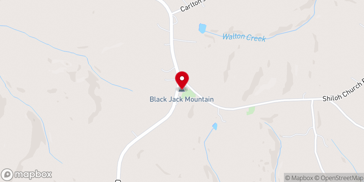 Map showing location of Antioch Baptist Church