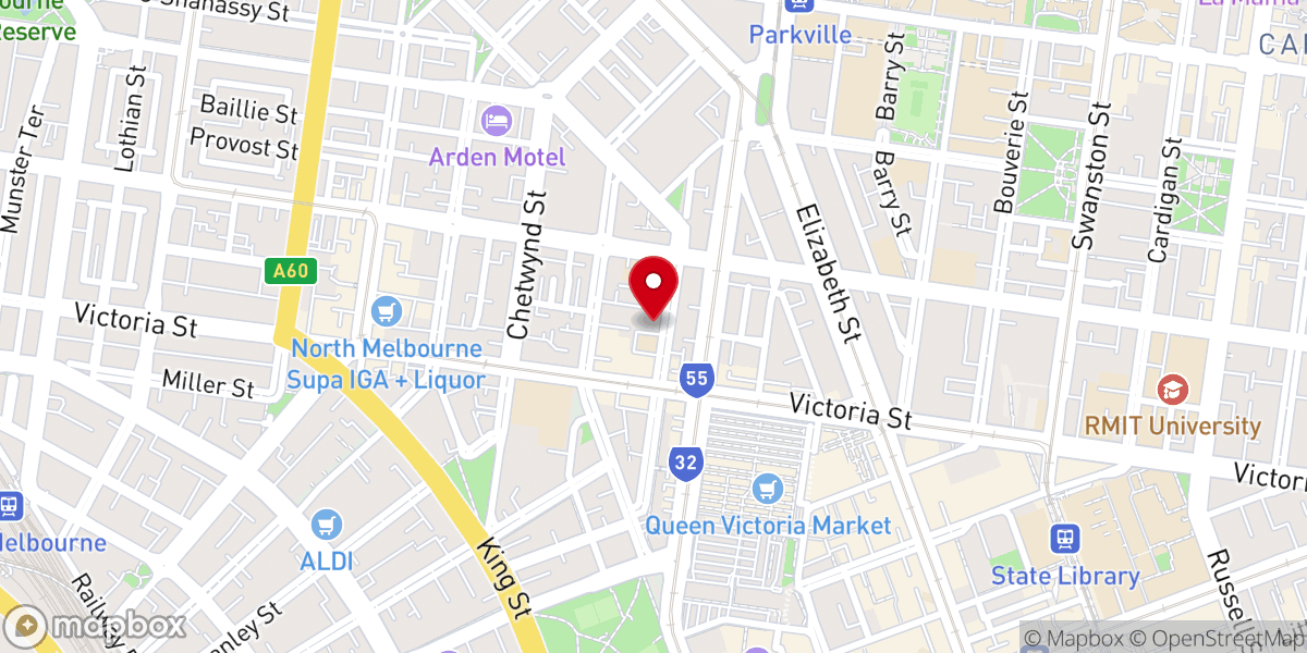 Map showing location of Central Chinese Baptist Church