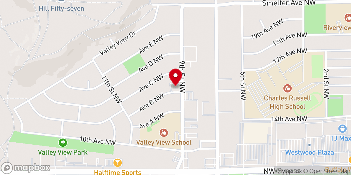 Map showing location of Graceway Baptist Church