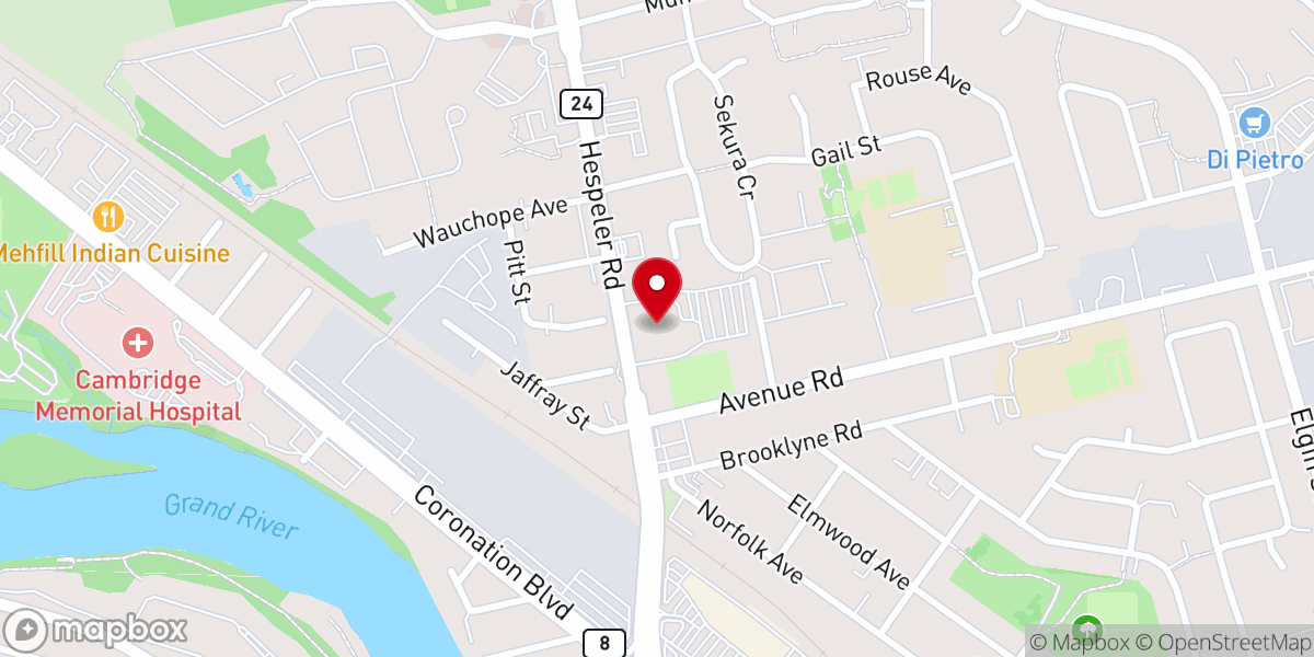 Map showing location of Calvary Church