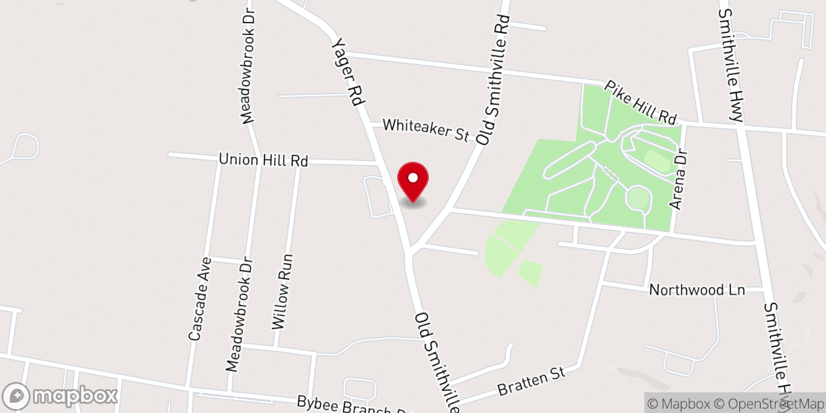 Map showing location of Northside Baptist Church