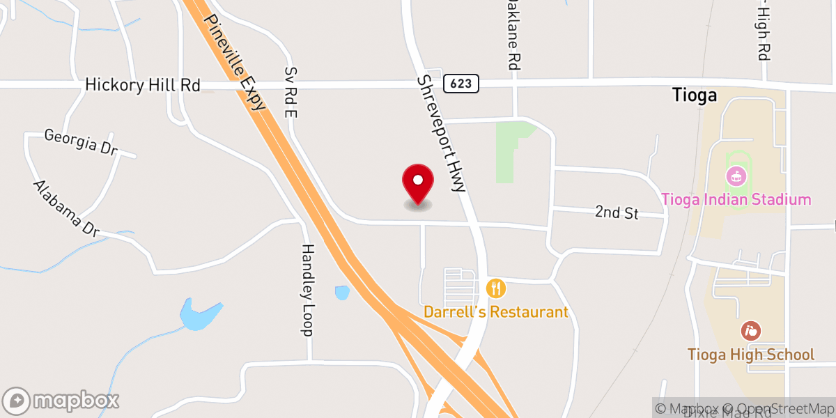 Map showing location of Tioga United Pentecostal Church