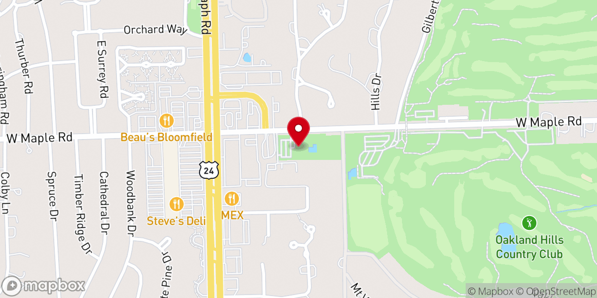 Map showing location of Birmingham Athletic Club