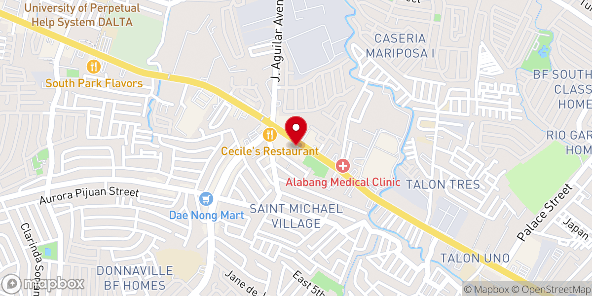 Map showing location of Christ's Church in BF Homes, Inc.