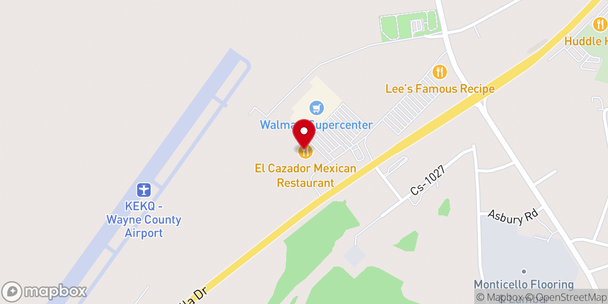 Map showing location of El Cazador