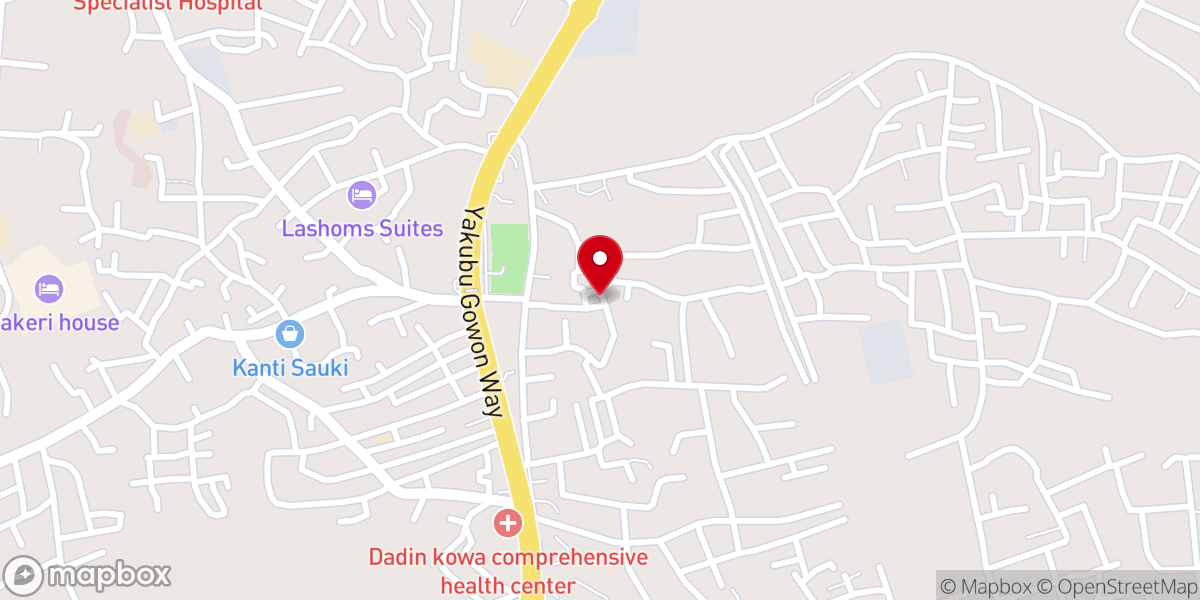 Map showing location of St. Philips Ang. Church Zaramaganda Jos.