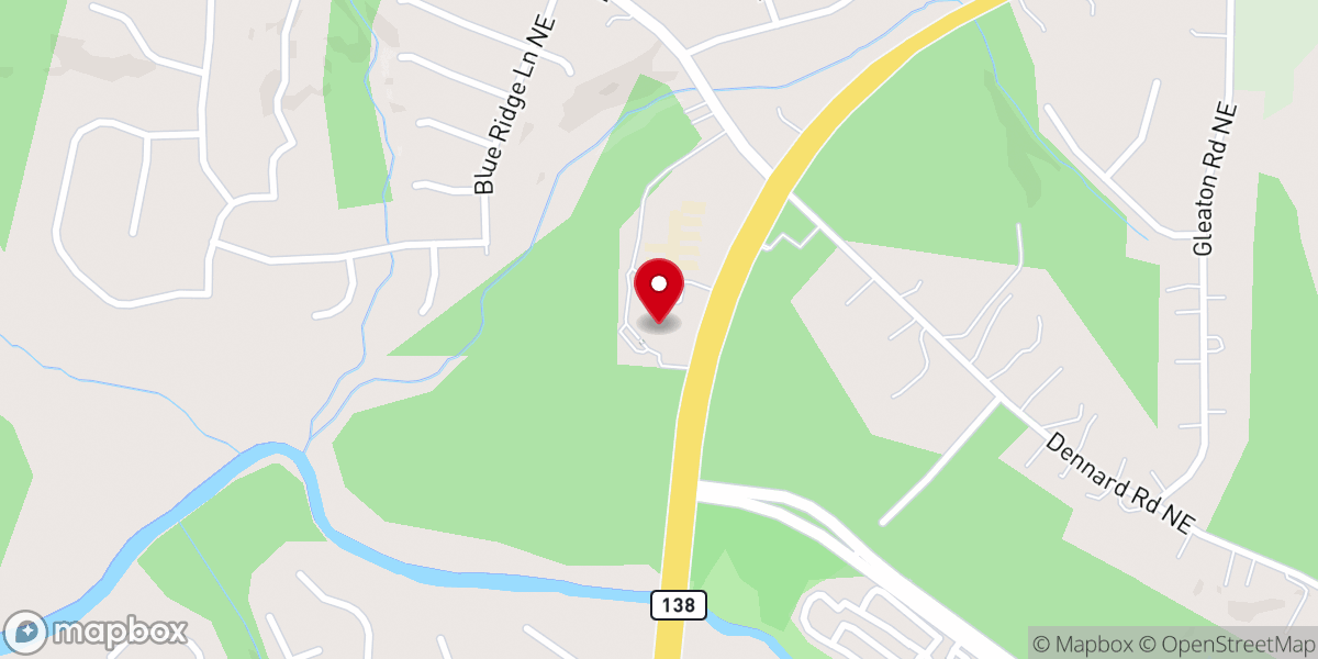 Map showing location of Crossroads United Methodist Church