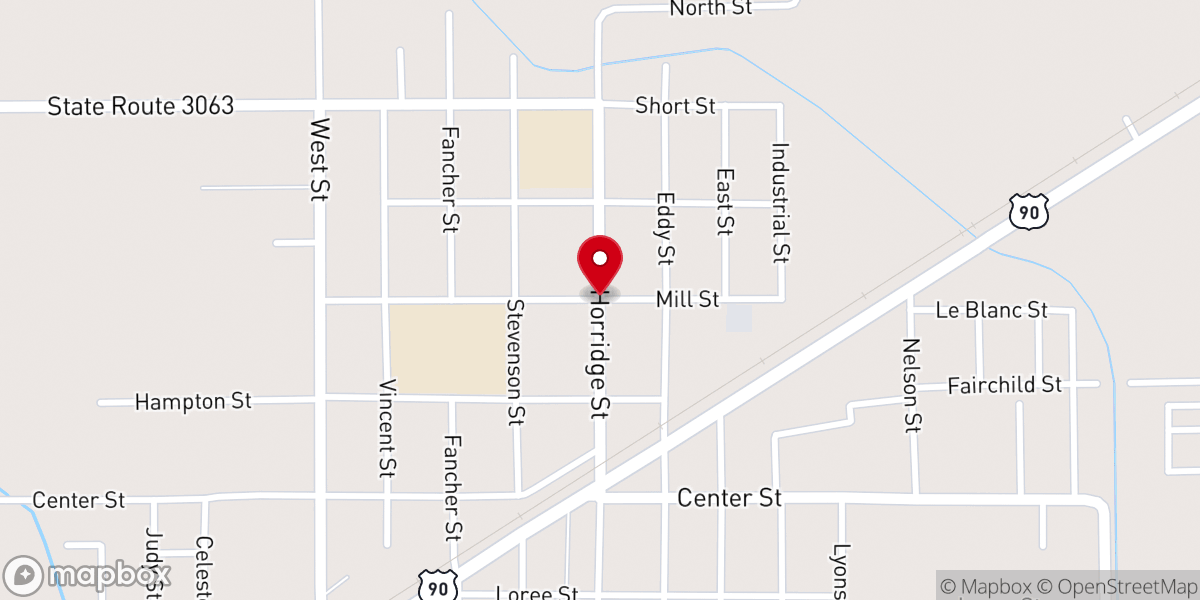 Map showing location of Vinton Methodist Church, Vinton LA