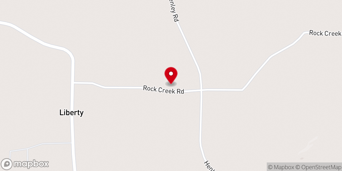 Map showing location of Rock Creek Church