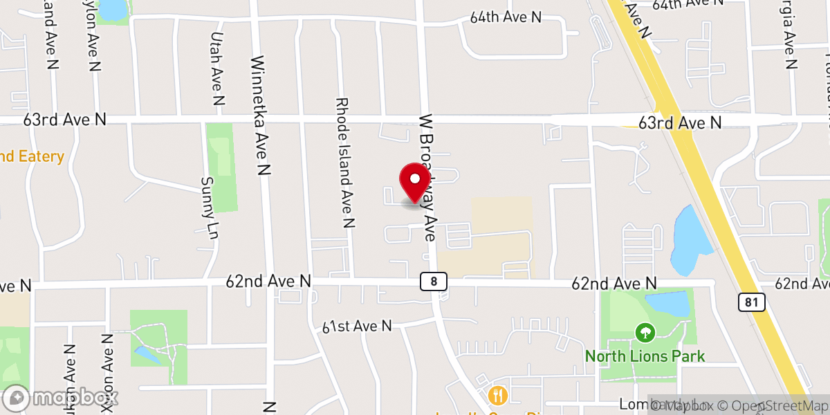 Map showing location of The Church In Brooklyn Park