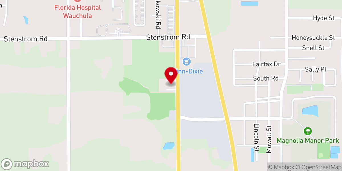 Map showing location of Hardee Help Center