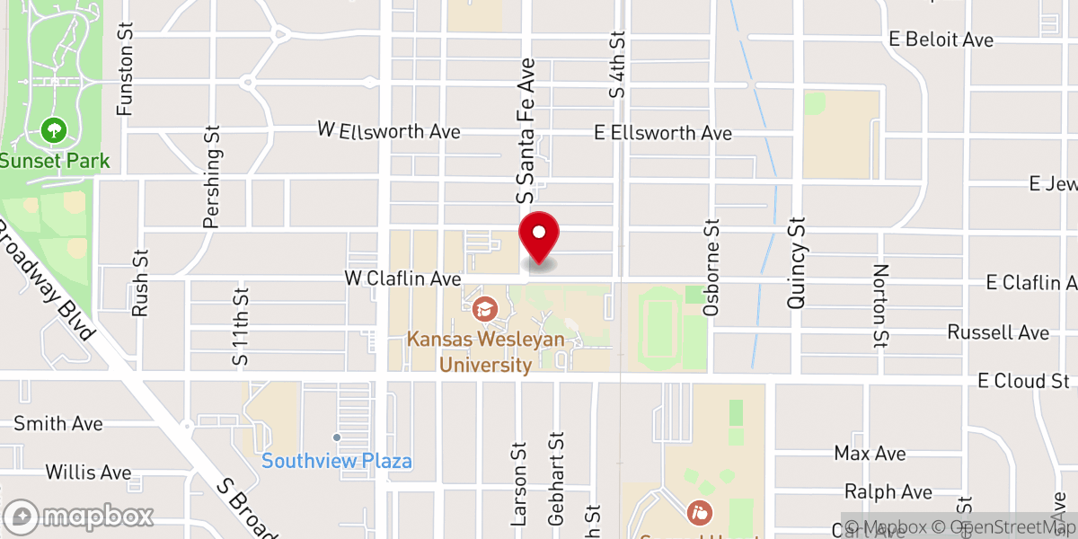 Map showing location of University United Methodist