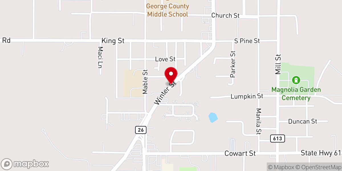 Map showing location of Lucedale Church-God In Christ