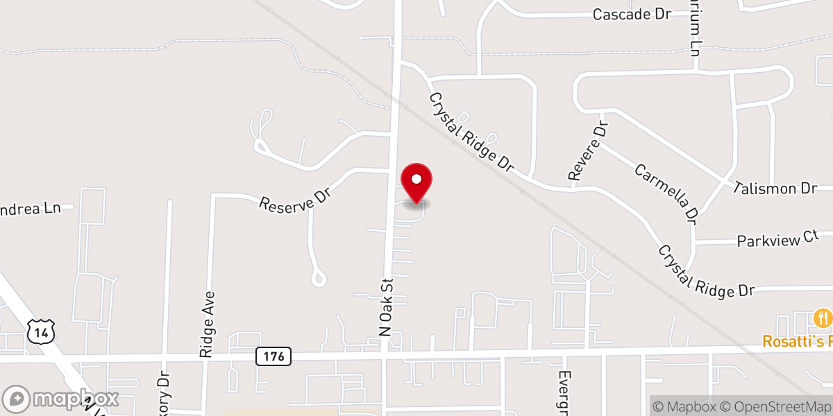 Map showing location of Crystal Lake Church of Christ