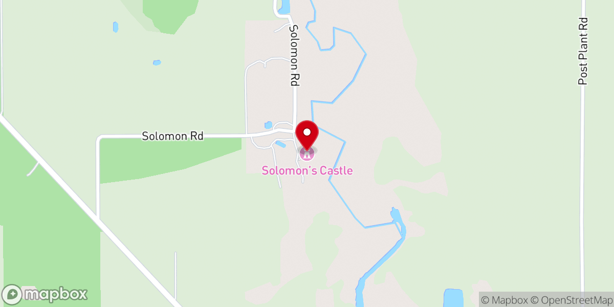 Map showing location of Solomon's Castle