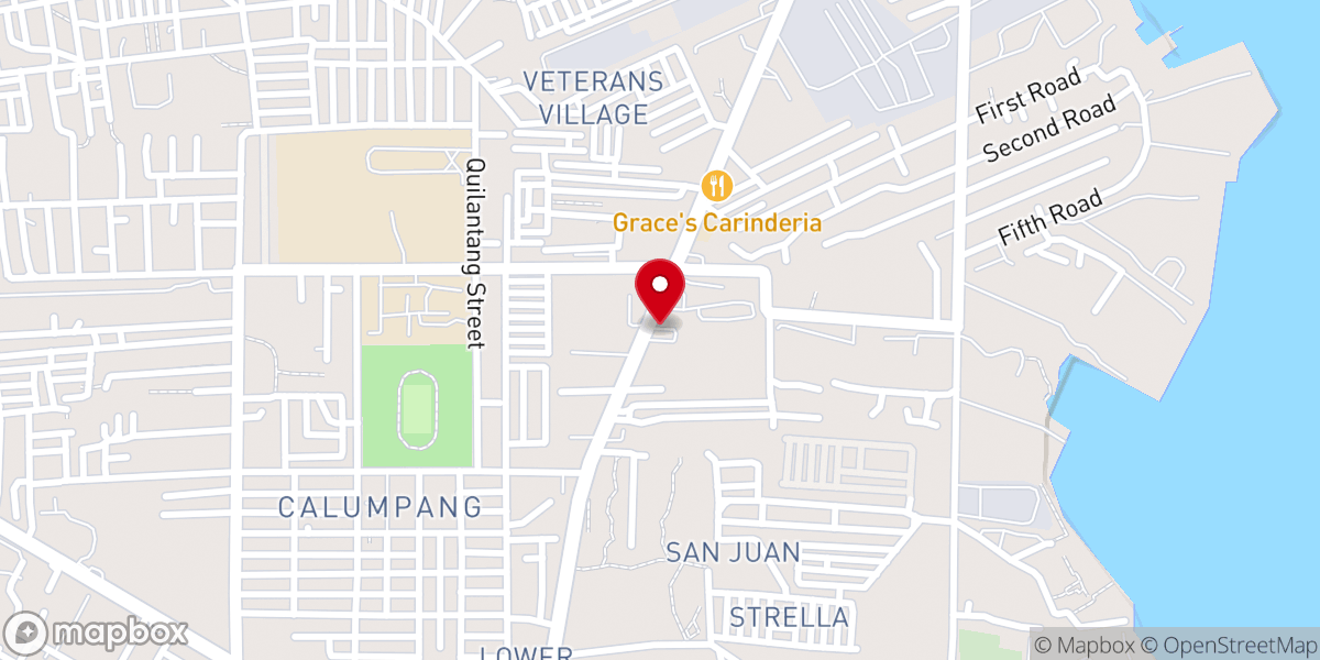 Map showing location of Malamboon marang street (atbang sa simbahan)