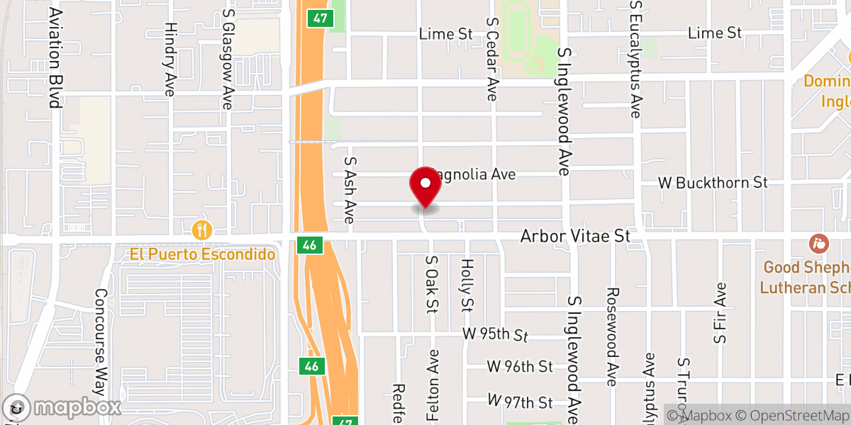 Map showing location of Inglewood Friends Church
