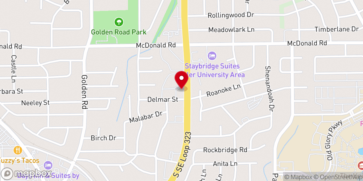 Map showing location of Church at Tyler - Lacy Hawkins, Minister